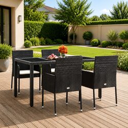 Enhance Your Outdoors with 4 Black Rattan Garden Chairs