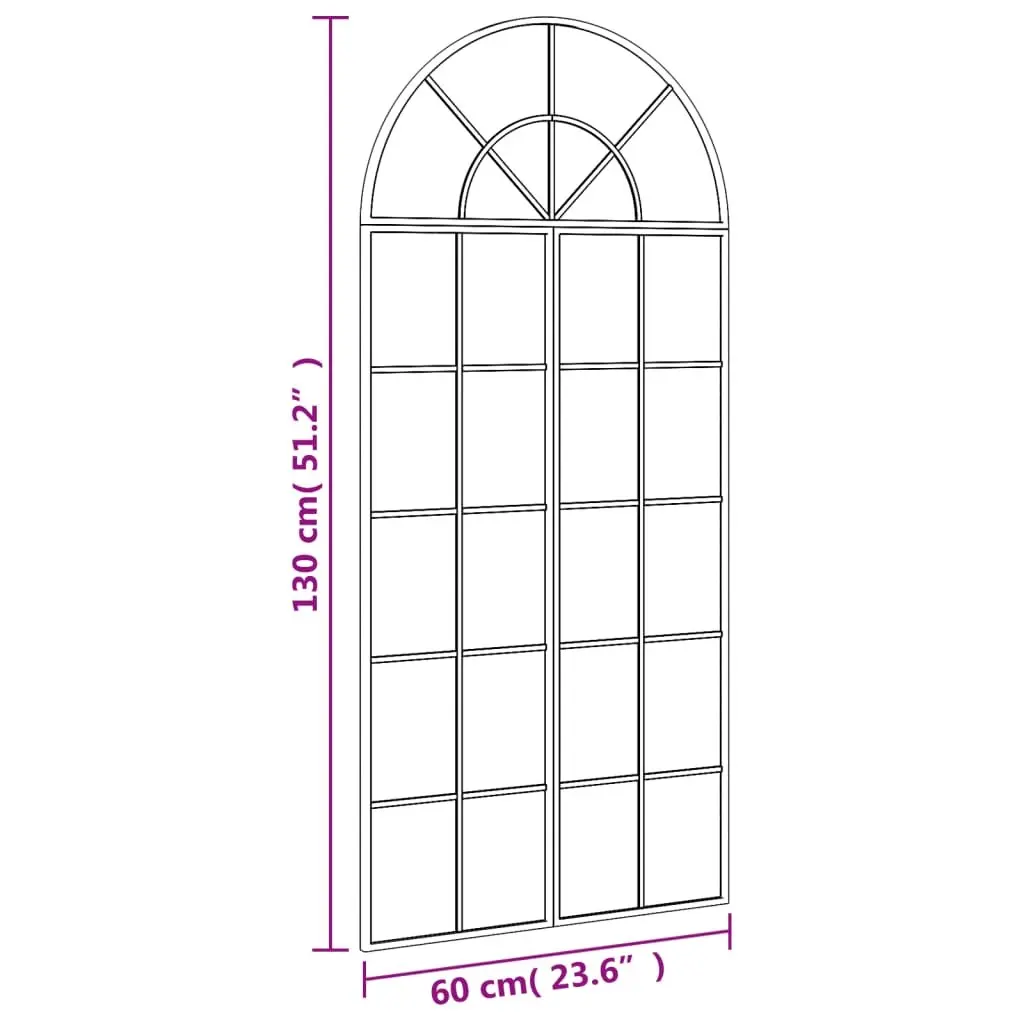 Wall Mirror Black Arch Iron Frame 60x130 cm Minimalist Home Decor Bedroom
