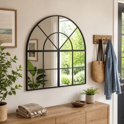 Enhance Your Space with a Black Arch Iron Frame Wall Mirror 80x80 cm
