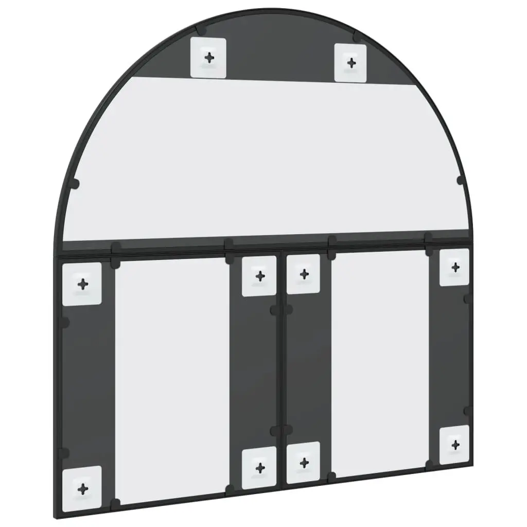 Wall Mirror Black 80x80 cm Arch Iron Frame Bathroom Bedroom Living Room Decor