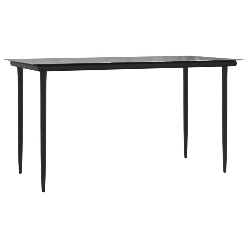 Outdoor Dining Set 5 Piece Black Steel Textilene Chairs Table