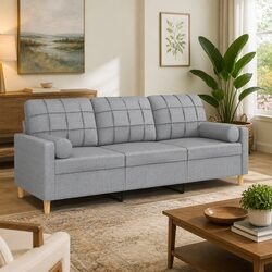 Light Grey 3-Seater Sofa for Stylish Relaxation