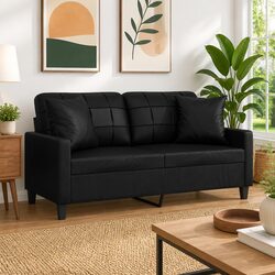 Enhance Your Living Space with a Chic Black 2-Seater Sofa