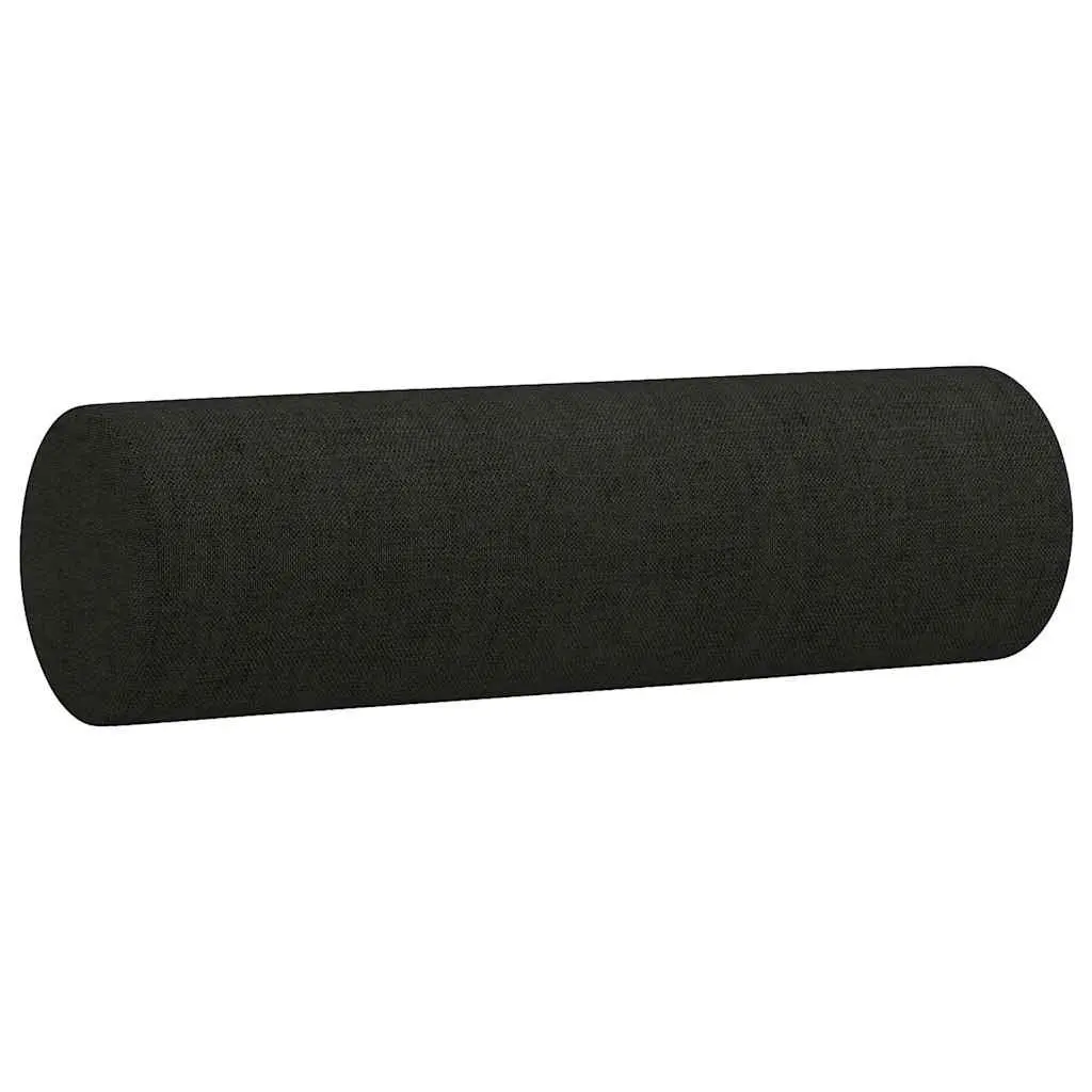 2-Seater Sofa 140cm Black Modern Lounge Fabric Couch with Throw Pillows