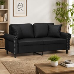 Elevate Your Living Space with This Black 2-Seater Sofa