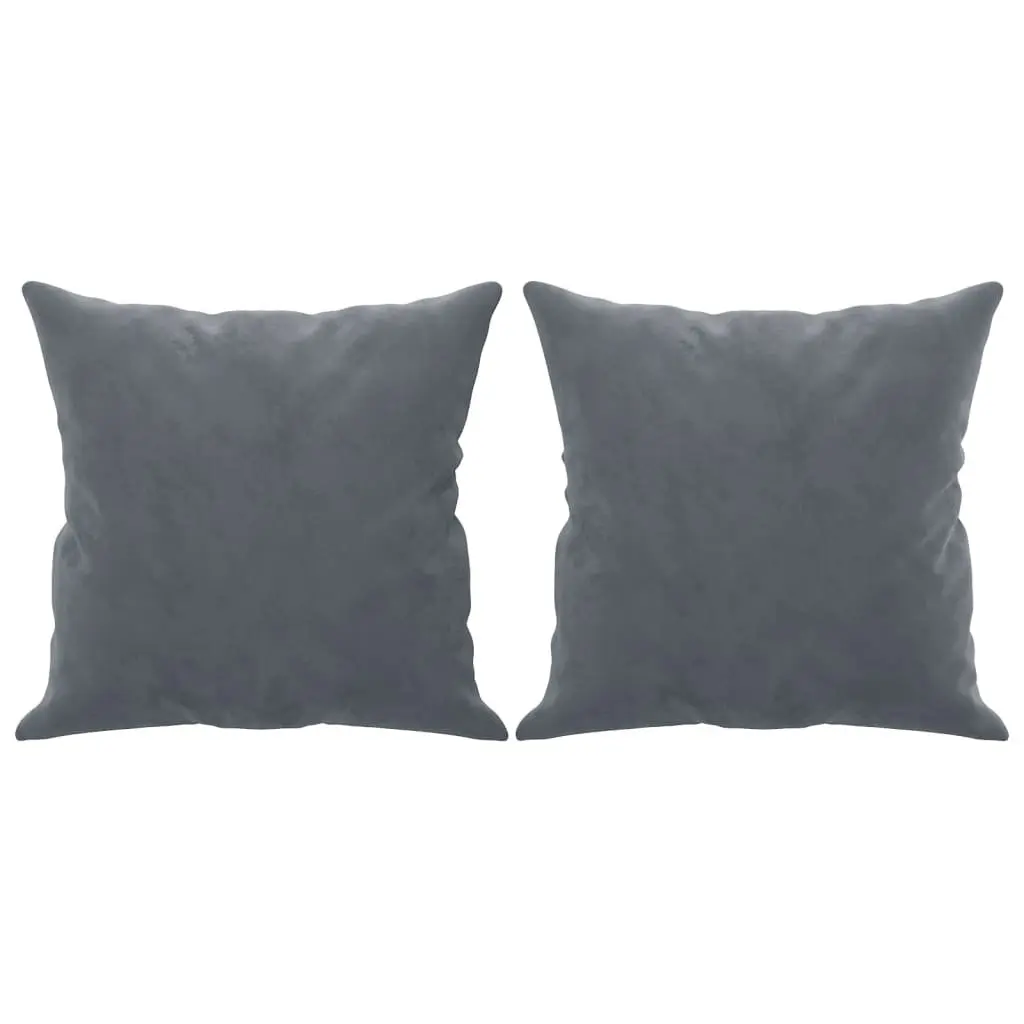 2-Seater Sofa Grey Velvet Modern Design Throw Pillows Lounge Furniture 120cm