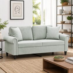 Elevate Your Living Space with a Grey Velvet 2-Seater Sofa