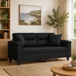 Enhance Your Living Space with a Black Faux Leather Sofa