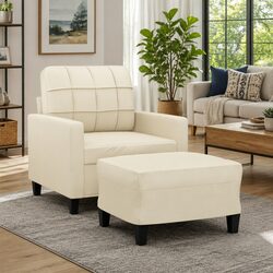 Stylish Sofa Chair with Footstool for Your Living Room