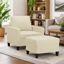 Transform Your Living Space with Cream Faux Leather Armchair