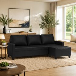 Enhance Your Living Space with Black Faux Leather Sofa