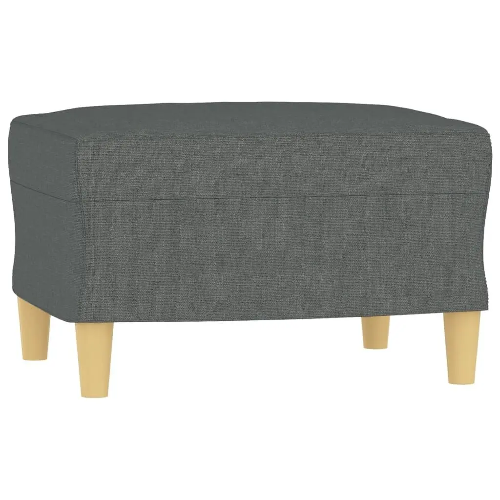 Grey Fabric Sofa Chair Compact Relaxing Armchair with Footstool