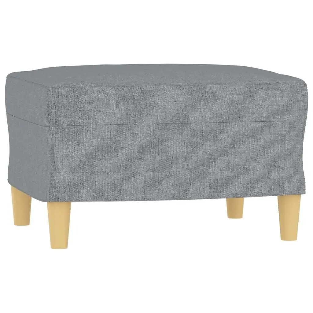 3-Seater Sofa 180cm Light Grey Fabric Lounge Couch with Footstool