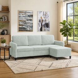 Stylish 3-Seater Sofa Set with Footstool for Living Areas