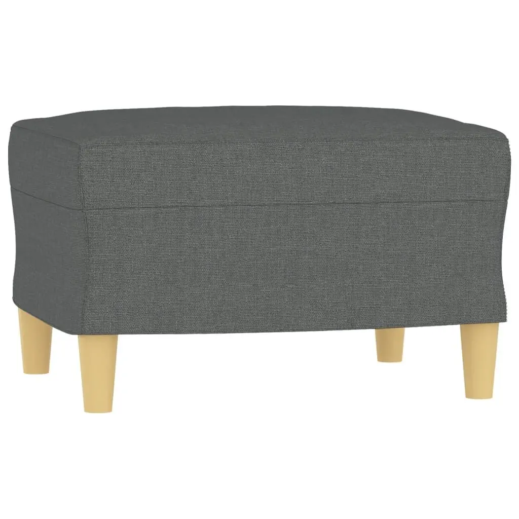 4 Piece Sofa Set Grey Fabric Thickly Padded Seating with Footstool