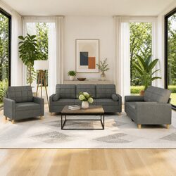Elevate Your Living Space with a Grey 3 Piece Sofa Set