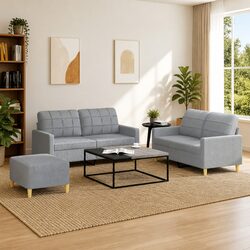 3 Piece Grey Sofa Set: Elevate Your Living Space