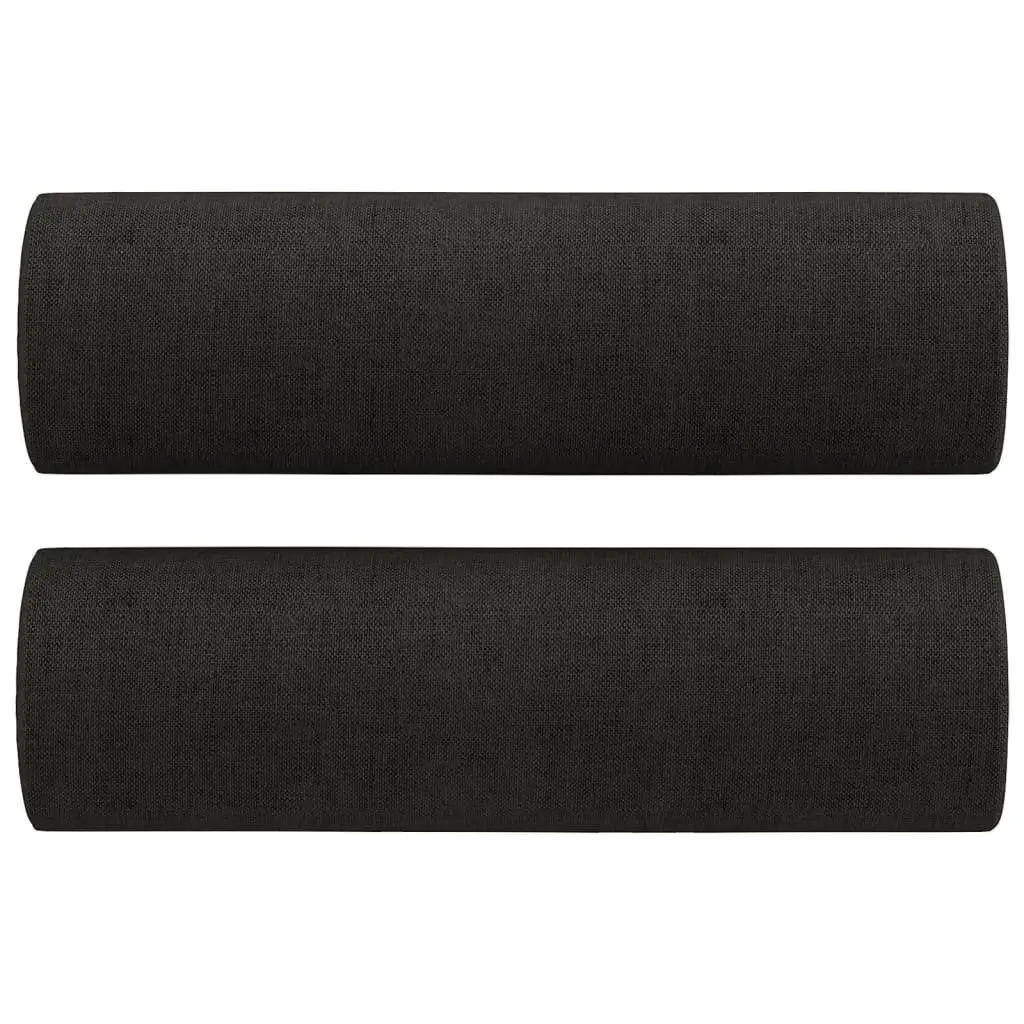2 Piece Sofa Set Black Fabric Couch Durable Upholstery Sturdy Frame