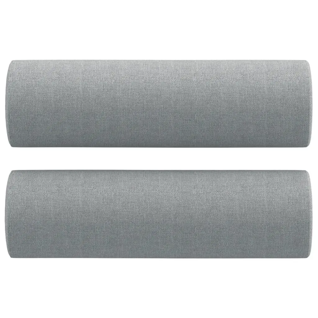 2 Piece Sofa Set Grey Fabric Durable Lounge Suite Couch with Pillows