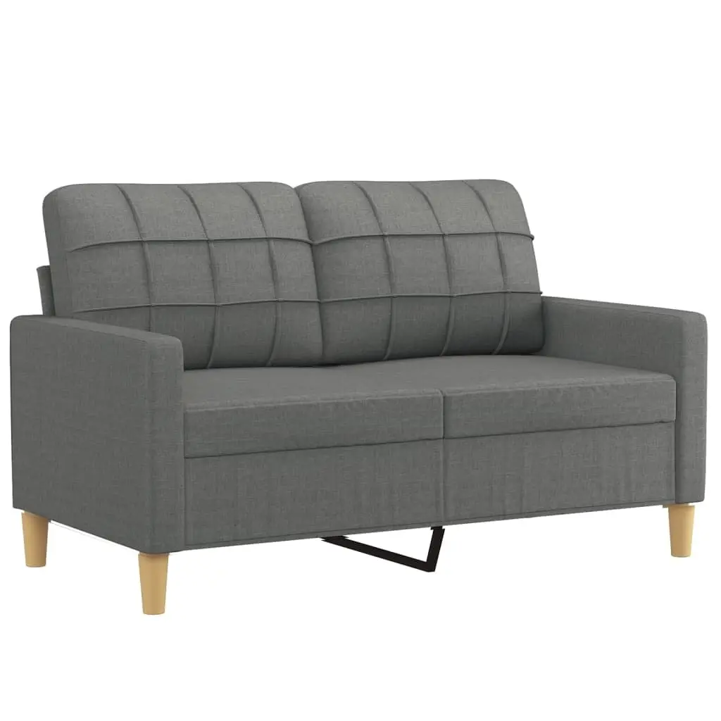2 Piece Sofa Set Grey Fabric Couch Lounge Suite with Pillows