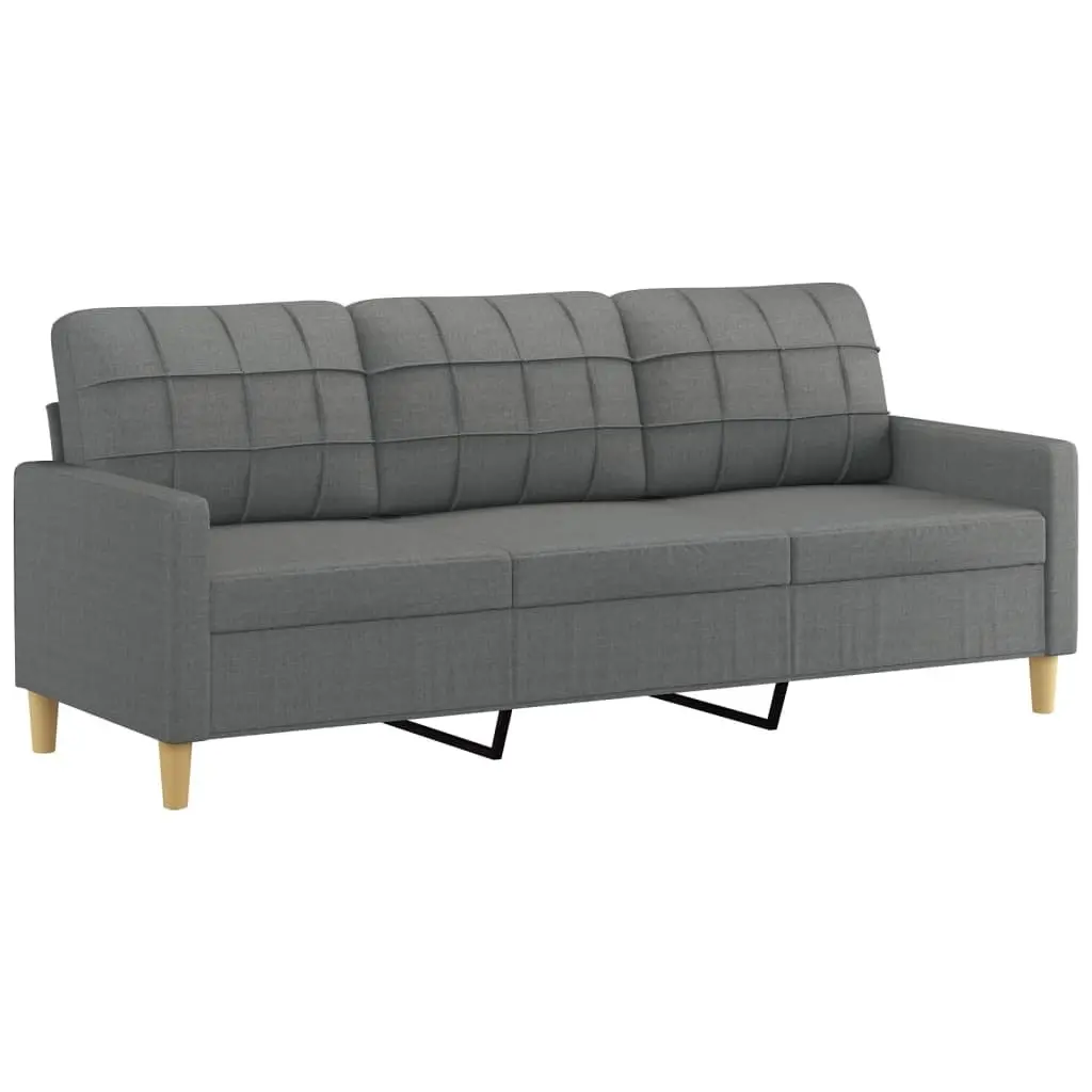 2 Piece Sofa Set Grey Fabric Couch Lounge Suite with Pillows