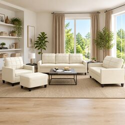 Enhance Your Living Space with a Cream Sofa Set