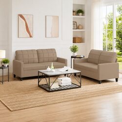 Enhance Your Living Space with a Brown Faux Leather Sofa Set