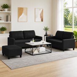 Enhance Your Living Space with a 3 Piece Black Sofa Set
