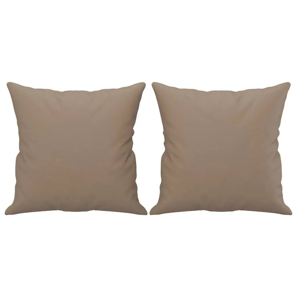 3 Piece Sofa Set with Throw Pillows Footstool Brown Faux Leather Living Room