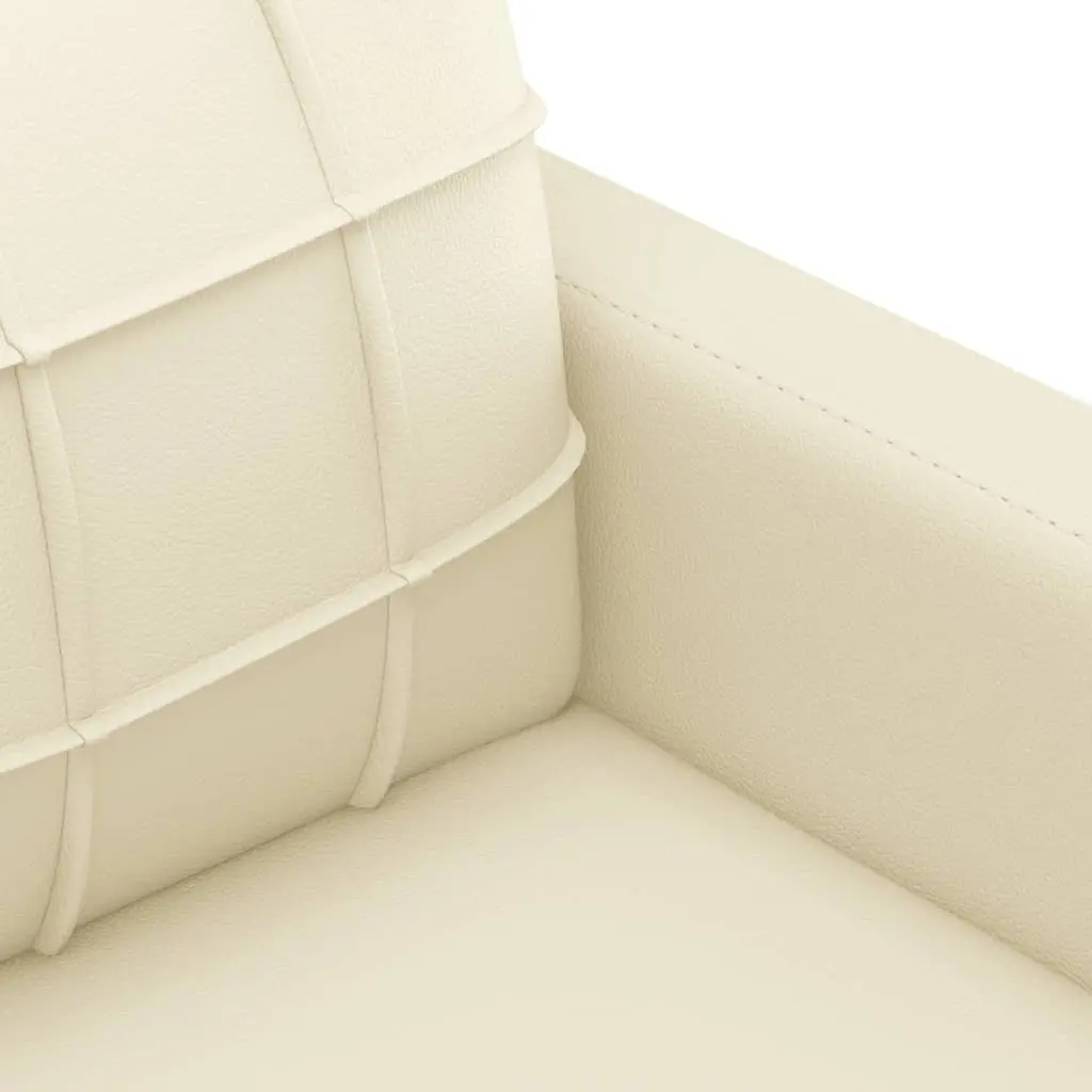 2 Piece Sofa Set with Cushions Modern Living Room Seating Faux Leather Cream