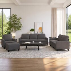 Stylish 4 Piece Faux Leather Sofa Set for Modern Living
