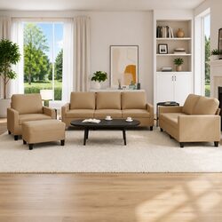 Enhance Your Living Room with a 4 Piece Sofa Set and Footstool
