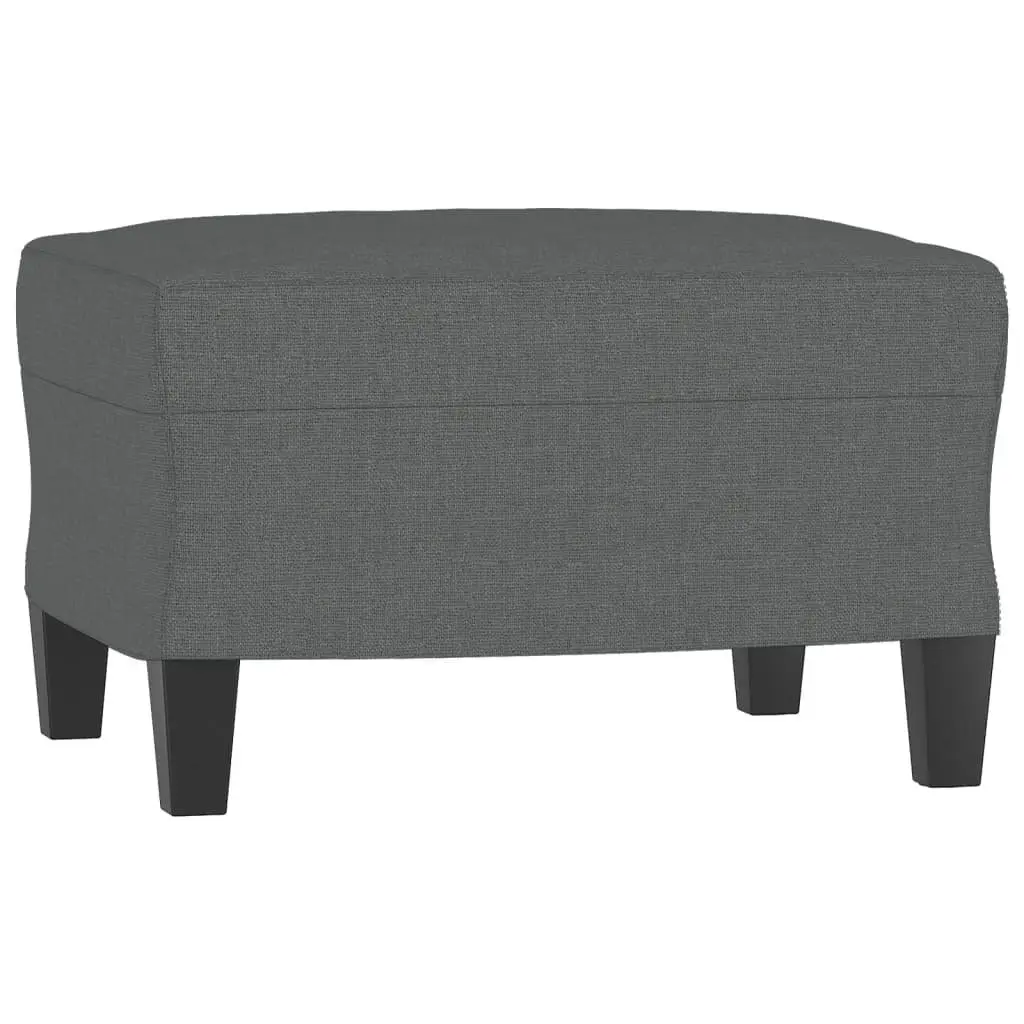 Grey Fabric 3 Piece Lounge Suite with Footstool Compact Sofa Set for Living Room