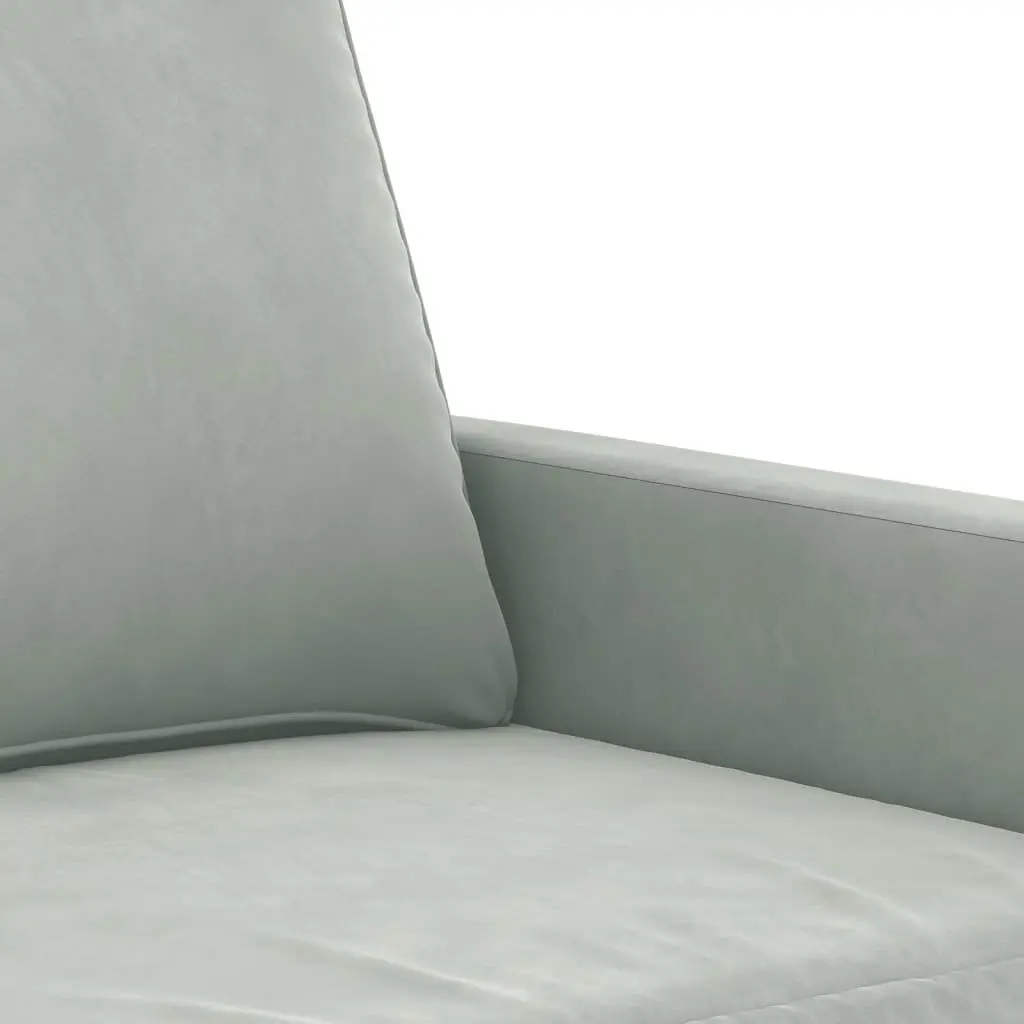 Sofa Set 2 Piece Grey Velvet Soft Cushioned Lounge Seating