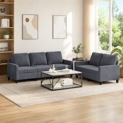 Elevate Your Living Space with a 2 Piece Grey Sofa Set