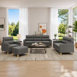 Enhance Your Living Space with 4 Piece Grey Sofa Set