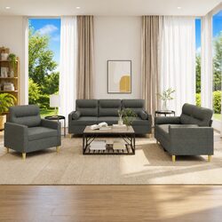 Enhance Your Living Space with a 3 Piece Grey Sofa Set