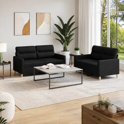 Enhance Your Living Room with a 2 Piece Black Sofa Set