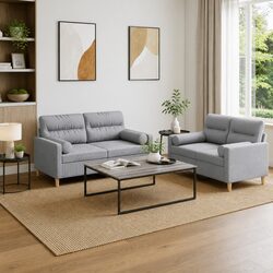 Enhance Your Living Space with a 2 Piece Grey Sofa Set
