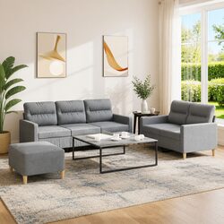 Enhance Your Living Space with a 3 Piece Sofa Set and Footstool