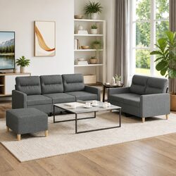 Enhance Your Living Space with a 3 Piece Grey Sofa Set