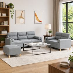 Enhance Your Living Space with a Grey 3 Piece Sofa Set