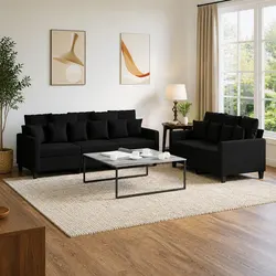 Enhance Your Living Space with a 2 Piece Black Sofa Set