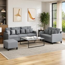 Transform Your Space with a 3 Piece Sofa Set in Grey