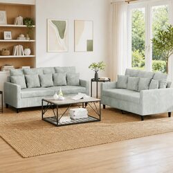 Stylish Grey Velvet Lounge Suite for Cozy Spaces