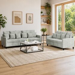 Stylish Grey Velvet Sofa Set for Cozy Living Spaces