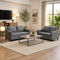 Grey Fabric Lounge Suite for a Relaxed Living Room