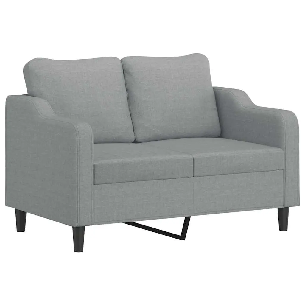 2 Piece Sofa Set with Pillows Grey Fabric Lounge Suite Comfortable Seating