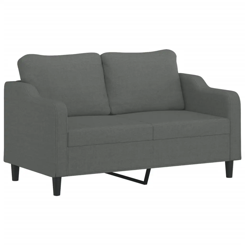 2 Piece Sofa Set Grey Fabric Durable Upholstery Plywood and Metal Frame
