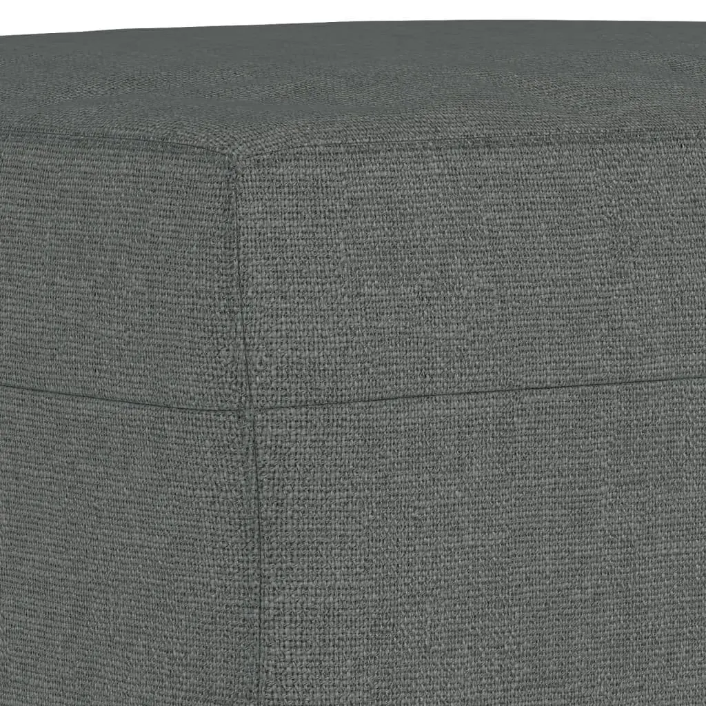 3 Piece Sofa Set with Footstool Padded Armrests Cylinder Pillows Grey Fabric